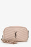 Saint Laurent Light Pink Grained Leather Mini Lou Camera Bag