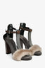 Brunello Cucinelli Brown Beaded/Fur Heels Size 36