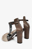 Brunello Cucinelli Brown Beaded/Fur Heels Size 36