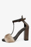 Brunello Cucinelli Brown Beaded/Fur Heels Size 36