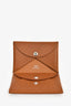 Hermès 2024 Brown Leather Calvi Duo Compact Card Holder