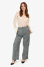 Valentino Vintage Grey Alpaca Wide Leg Trousers
