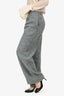 Valentino Vintage Grey Alpaca Wide Leg Trousers