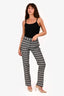 Victoria Beckham Black/White Plaid Wool Trousers Size 4
