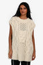 Dries Van Noten Beige Cashmere/Wool Cable Knit Sleeveless Oversized Top Size S