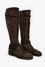 Givenchy Brown Leather Lace-Up Knee High Boots Size 37