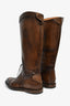 Gucci Brown Leather 'Betis Glamour' Knee High Boots Size 7