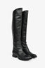 Alexander Wang Black Leather Cut-Out Knee High Boots Size 36.5