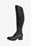 Alexander Wang Black Leather Cut-Out Knee High Boots Size 36.5