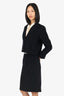 Pre-Loved Chanel™ 02A Black Cashmere Skirt Suit Set Size 38