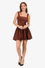 Weworewhat Brown Square Neck Mini Dress Size 2