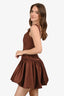 Weworewhat Brown Square Neck Mini Dress Size 2