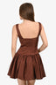 Weworewhat Brown Square Neck Mini Dress Size 2