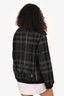 Burberry Brit Black/Grey Wool Plaid Double Breasted Jacket Size 12
