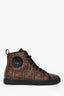 Fendi Brown/Black Zucca High Top Sneakers Size 35
