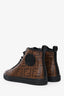 Fendi Brown/Black Zucca High Top Sneakers Size 35