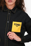 Fendi Black/Yellow Pocket Stitch Detail Button-Up Shirt Est. Size S