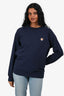 Maison Kitsuné Navy Logo Crewneck Sweater Size S