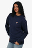 Maison Kitsuné Navy Logo Crewneck Sweater Size S
