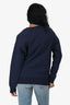 Maison Kitsuné Navy Logo Crewneck Sweater Size S