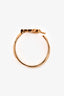 Christian Dior Gold Tone Metal Logo Ring Size 5