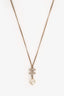 Pre-Loved Chanel™ 2012 Gold Tone Metal/Faux Pearl CC Pendant Necklace