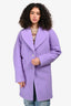 Carven Purple Virgin Wool Long Coat Size 34