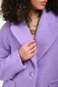 Carven Purple Virgin Wool Long Coat Size 34