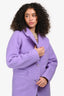 Carven Purple Virgin Wool Long Coat Size 34