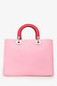 Christian Dior Pink Leather 'Diorissimo' Leather Tote with Strap and Pouch