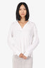 Rag & Bone White Long Sleeve Collar Detail Top Size XS