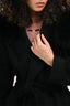 Max Mara Studio Black Wool/Fox Fur Hooded Midi Coat Size 2