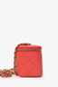 Pre-Loved Chanel™ Coral Classic Caviar Leather Vanity Bag With Chain
