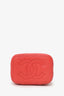 Pre-Loved Chanel™ Coral Classic Caviar Leather Vanity Bag With Chain