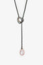 Tiffany & Co. Elsa Peretti Sterling Silver Open Heart Pearl Lariat Necklace