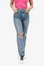 Agolde Blue Denim 90's Pinch Waist High Rise Ripped Jeans Size 23
