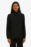 Vanessa Seward Black Silk Mock Neck Top Size 34