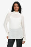 Reformation White Smocked Neck Long Sleeve Top Size XS