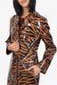 Kwaidan Editoions Brown/Black PVC Tiger Print Coat Size 36