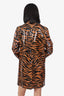 Kwaidan Editoions Brown/Black PVC Tiger Print Coat Size 36
