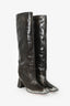 Miista Grey Distressed Leather 'Finola' Tall Boots Size 36