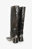 Miista Grey Distressed Leather 'Finola' Tall Boots Size 36