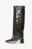 Miista Grey Distressed Leather 'Finola' Tall Boots Size 36
