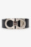 Ferragamo Black/Brown Reversible Gancini Logo Belt