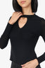 Jill Sander Black Cashmere/Silk Ribbed Long Sleeve Top Size 36