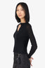 Jill Sander Black Cashmere/Silk Ribbed Long Sleeve Top Size 36