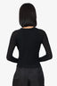 Jill Sander Black Cashmere/Silk Ribbed Long Sleeve Top Size 36