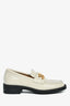 Gucci Cream Leather GG Square Toe Loafers Size 38