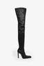 Saint Laurent Black Lambskin Leather 'Nina' Thigh High Boots Size 37