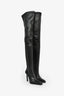 Saint Laurent Black Lambskin Leather 'Nina' Thigh High Boots Size 37